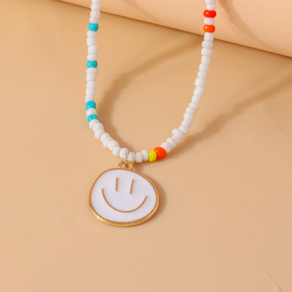 Colorful Dopamine Face Bead Necklace